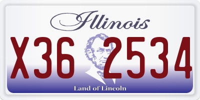 IL license plate X362534