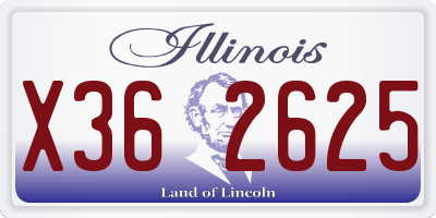 IL license plate X362625