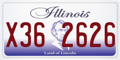 IL license plate X362626