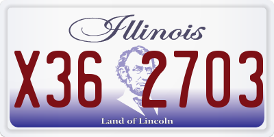 IL license plate X362703