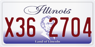 IL license plate X362704