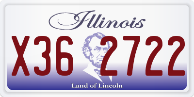 IL license plate X362722