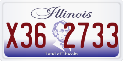 IL license plate X362733