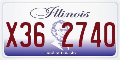 IL license plate X362740