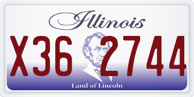 IL license plate X362744