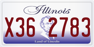 IL license plate X362783