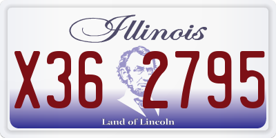 IL license plate X362795