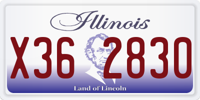 IL license plate X362830