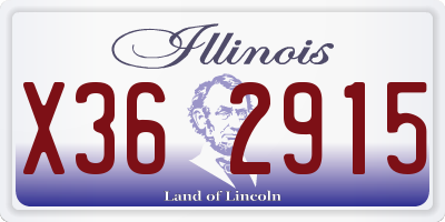 IL license plate X362915