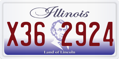 IL license plate X362924