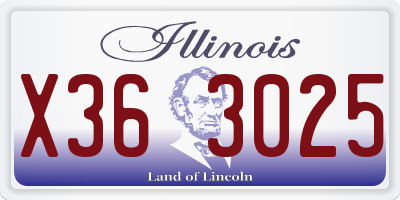 IL license plate X363025