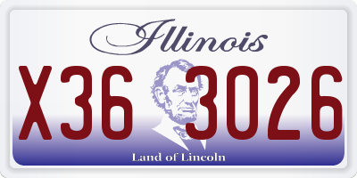 IL license plate X363026