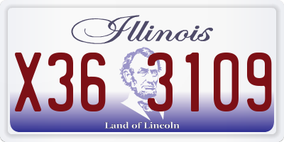 IL license plate X363109