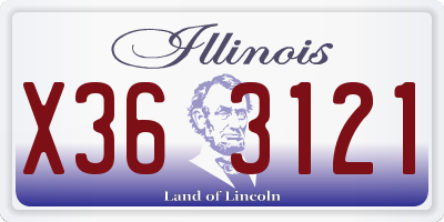 IL license plate X363121