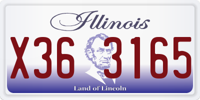 IL license plate X363165