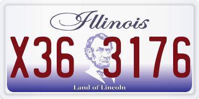IL license plate X363176