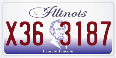 IL license plate X363187