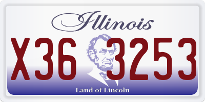 IL license plate X363253