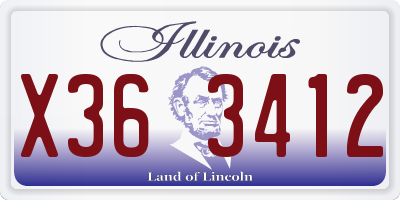 IL license plate X363412