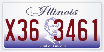 IL license plate X363461