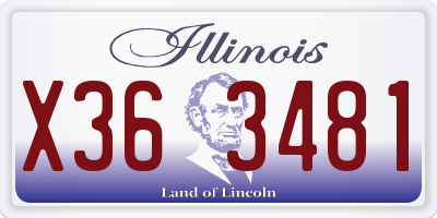 IL license plate X363481