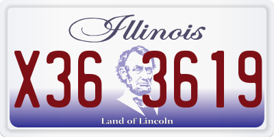 IL license plate X363619