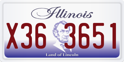 IL license plate X363651
