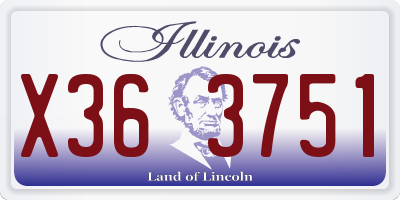 IL license plate X363751