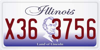 IL license plate X363756