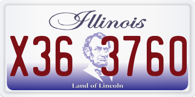 IL license plate X363760