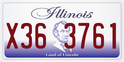 IL license plate X363761
