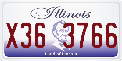 IL license plate X363766