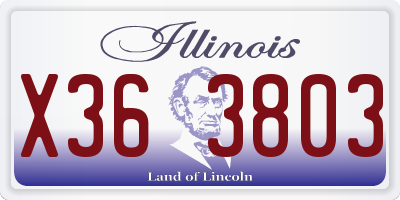IL license plate X363803