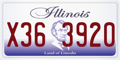 IL license plate X363920