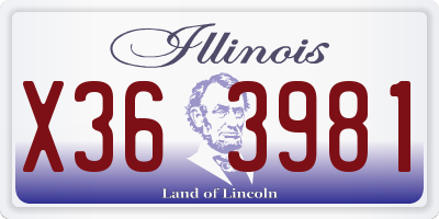 IL license plate X363981