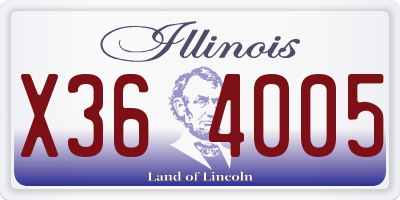 IL license plate X364005