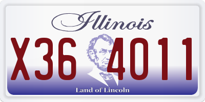 IL license plate X364011