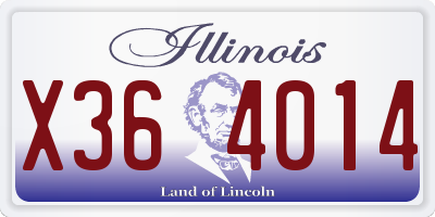 IL license plate X364014