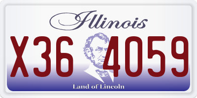 IL license plate X364059