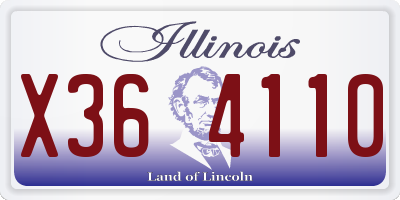 IL license plate X364110
