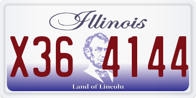 IL license plate X364144