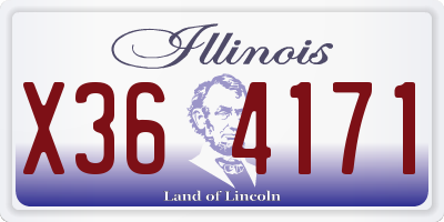 IL license plate X364171