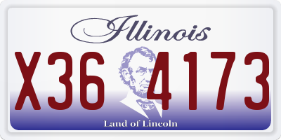 IL license plate X364173