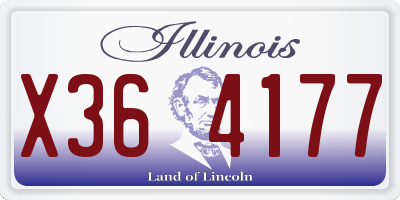 IL license plate X364177