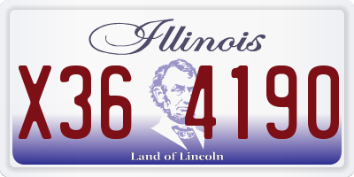 IL license plate X364190