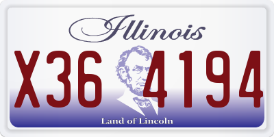 IL license plate X364194