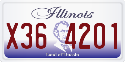 IL license plate X364201