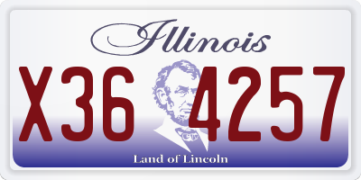 IL license plate X364257