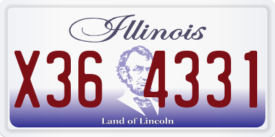IL license plate X364331