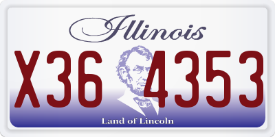 IL license plate X364353